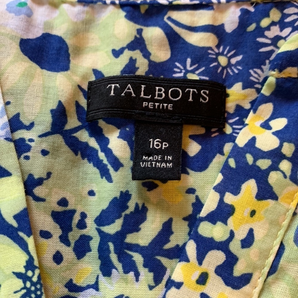 Talbots Blue and Yellow Midi Dress - Picture 5 of 6